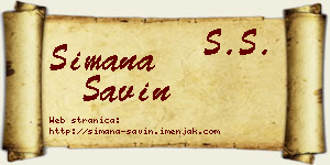 Simana Savin vizit kartica